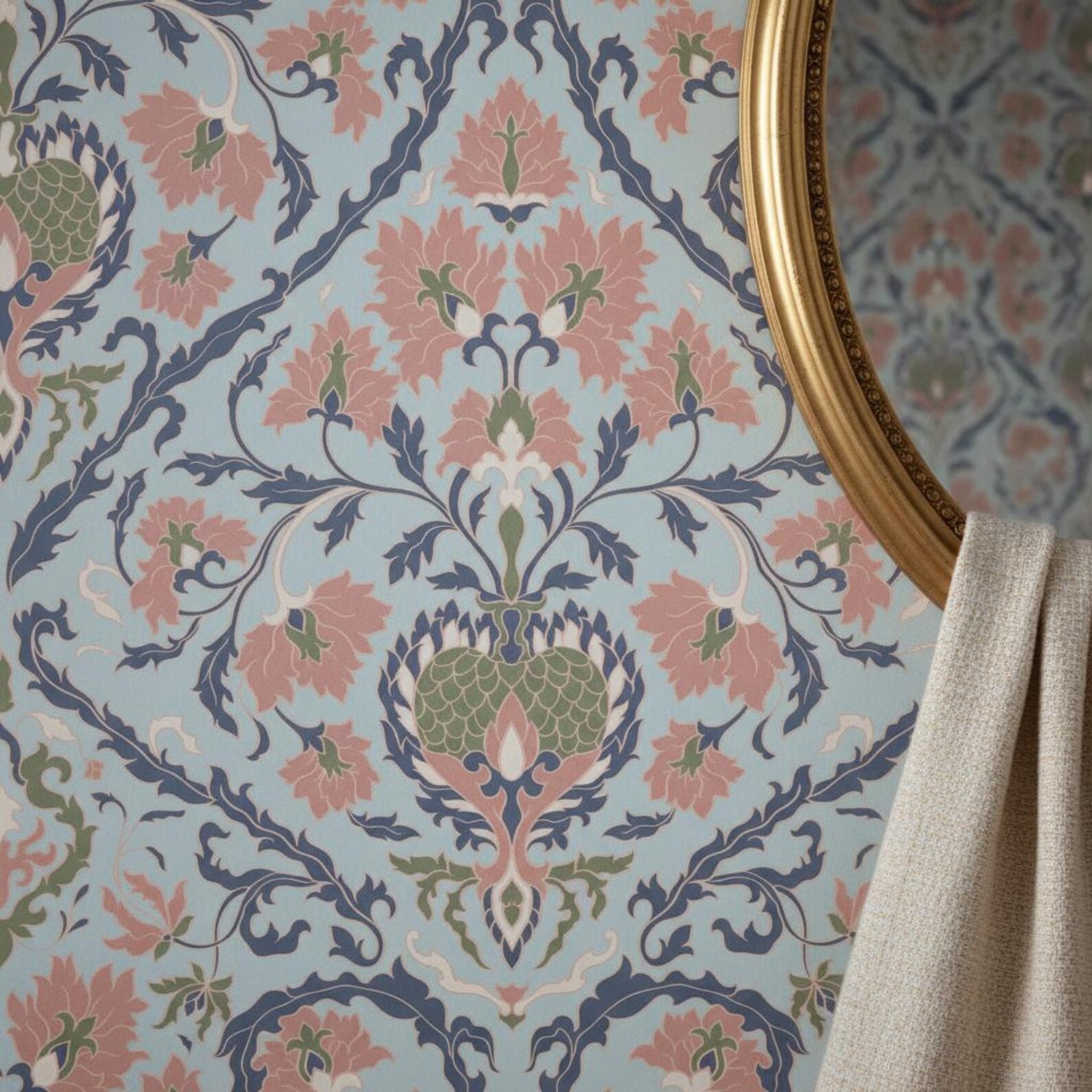 Damask Wallpaper | Floral Wall Mural | Peel and Stick Removable