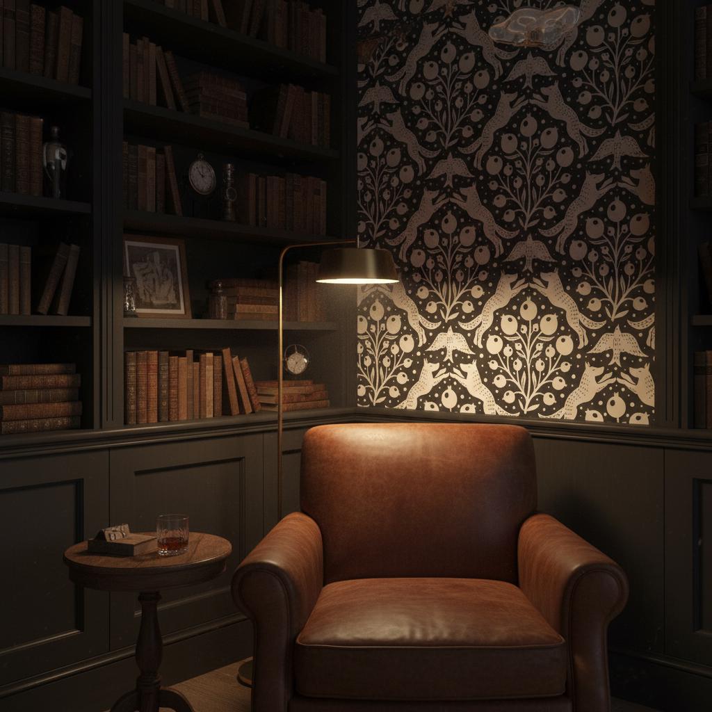 Dark Moody Animal Print Peel and Stick Wallpaper - Removable Mural