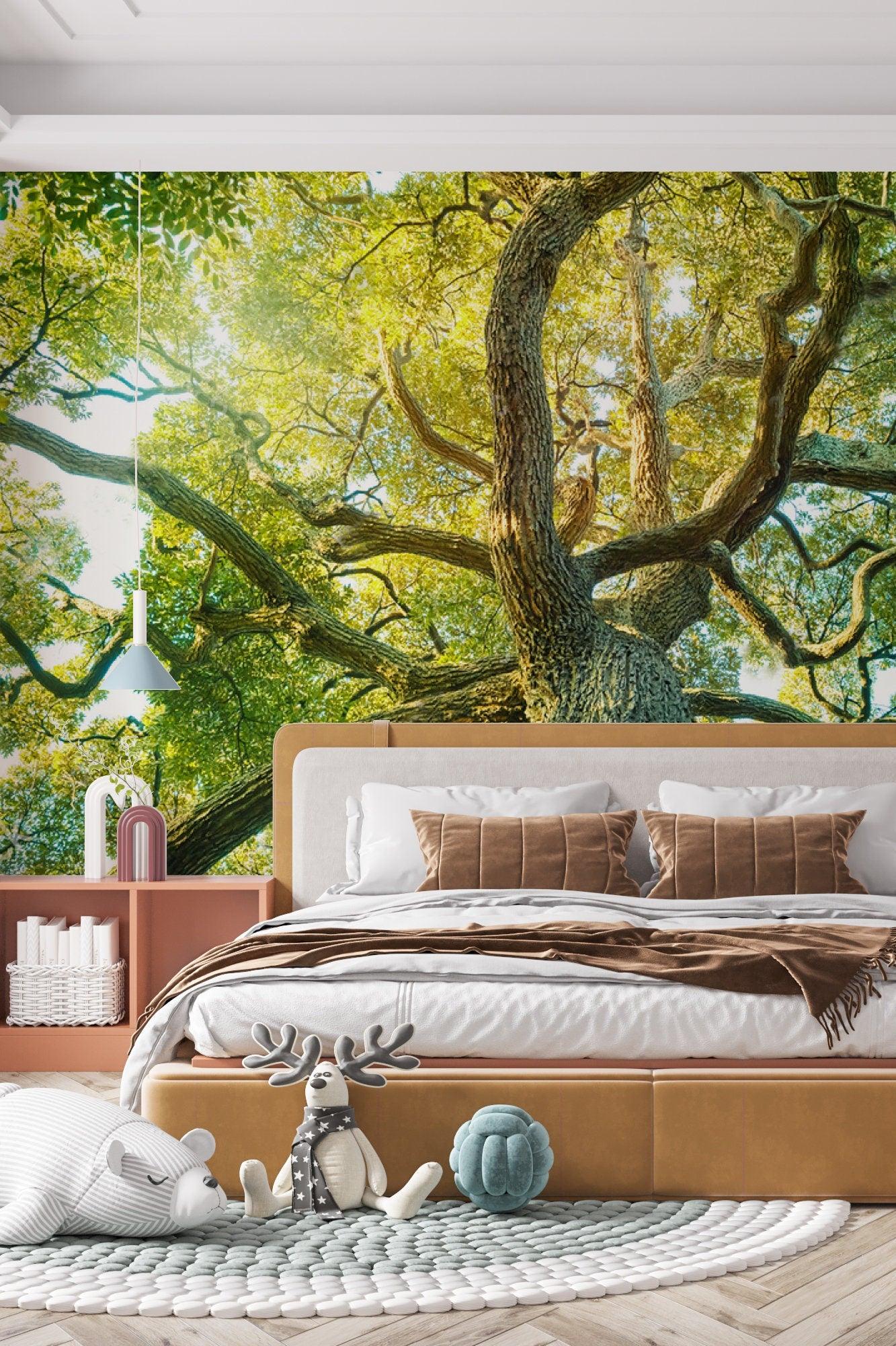 Forest Wallpaper Peel and Stick Nursery Wall Mural Trees Kids Room ...