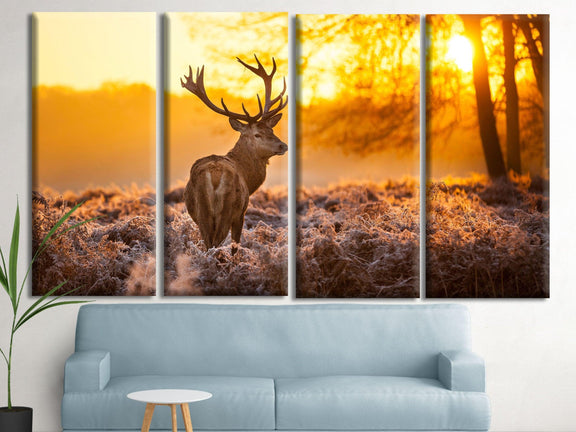 deer print large canvas print Ready to hang - Scandi Home 