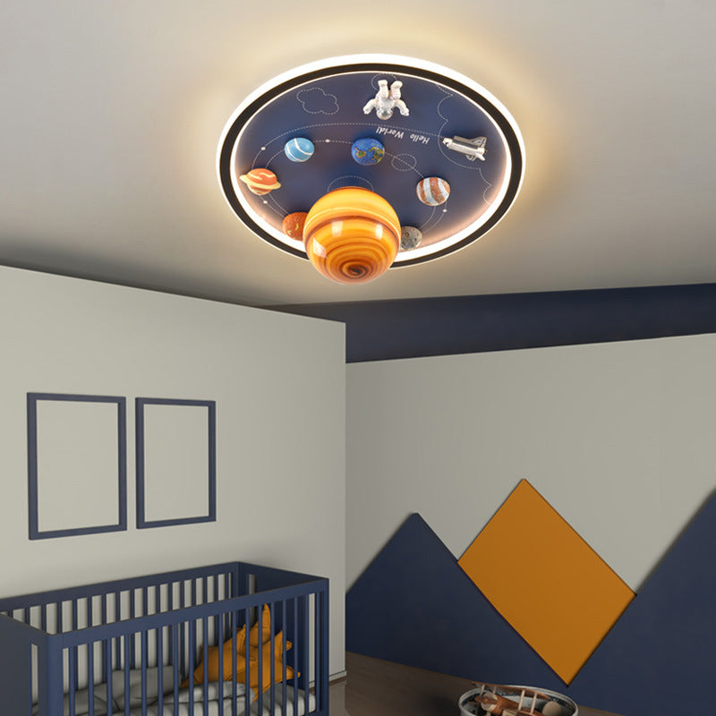 Astronaut & Planet Pendant Lamp – Creative Space Cartoon Hanging LED Light for Kids & Home Decor