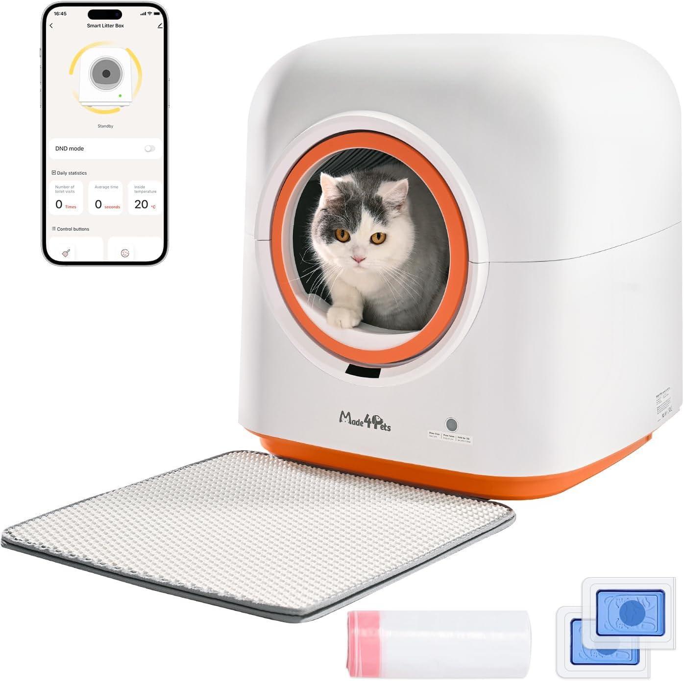 Smart Automatic Cat Litter Box 60L – Self-Cleaning System with App Monitoring & Odor Neutralization