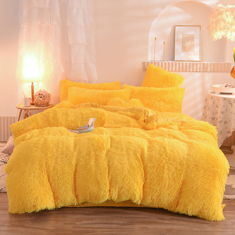 Premium Plush Fleece Bedding Set – Queen & King Size, Soft Cozy Duvet Cover, Warm Shaggy Quilt with Pillowcases for Winter Comfort