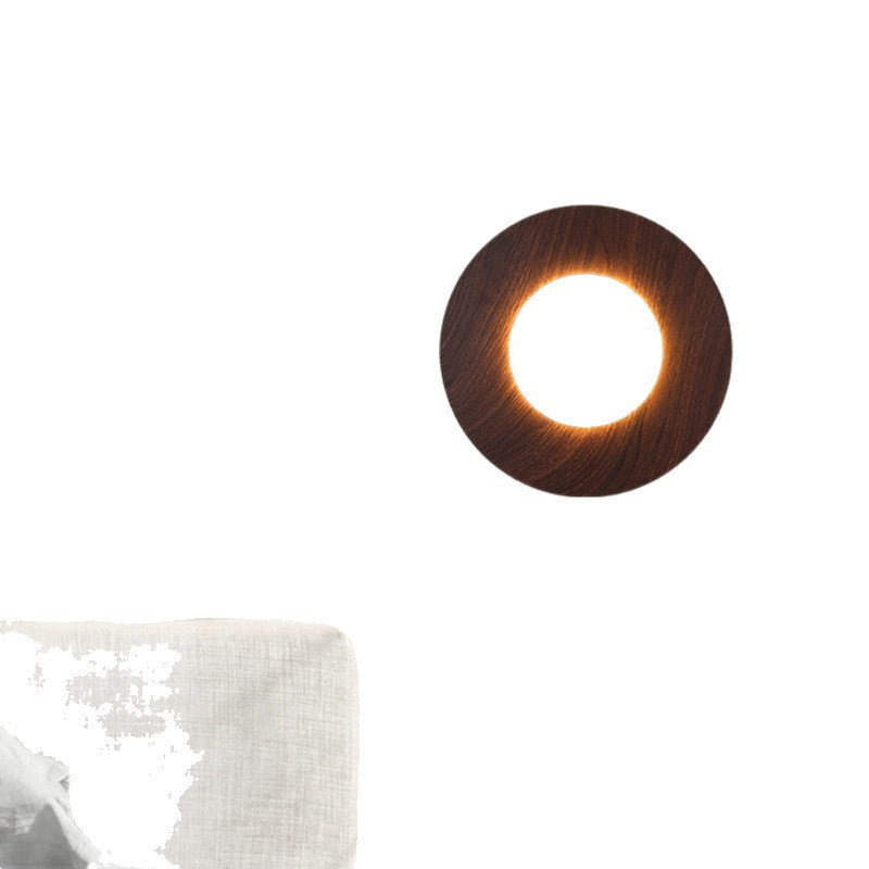 Designer Retro Wall Lamp – Round Yellow Travertine Bedside Lighting for Bedrooms