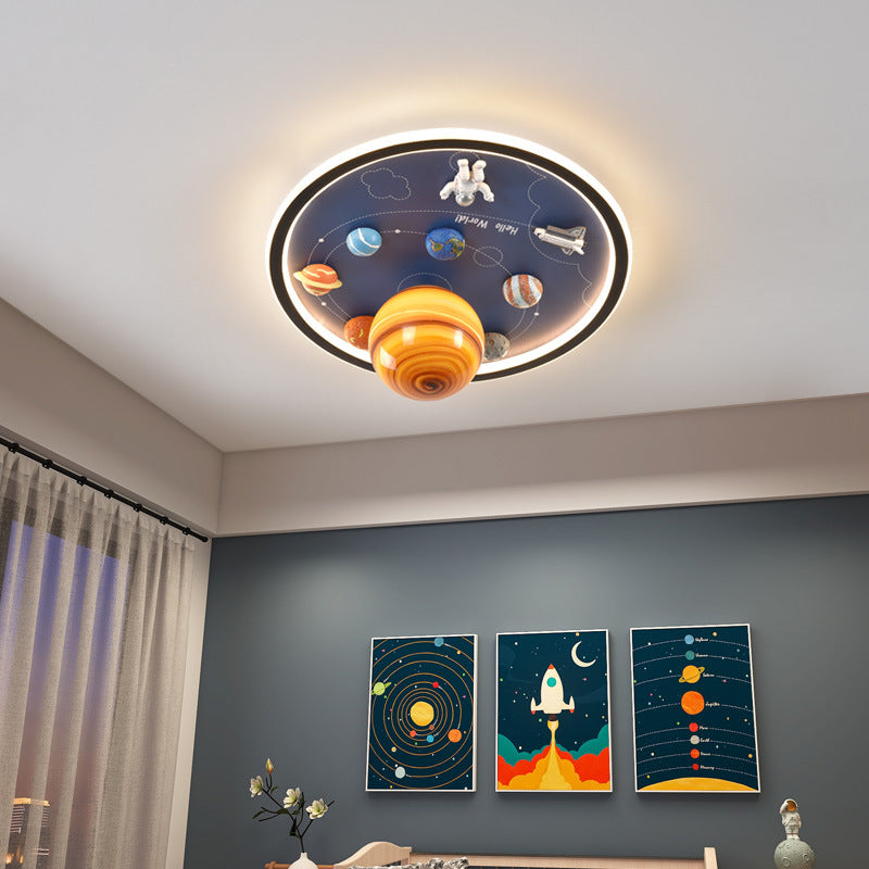 Astronaut & Planet Pendant Lamp – Creative Space Cartoon Hanging LED Light for Kids & Home Decor