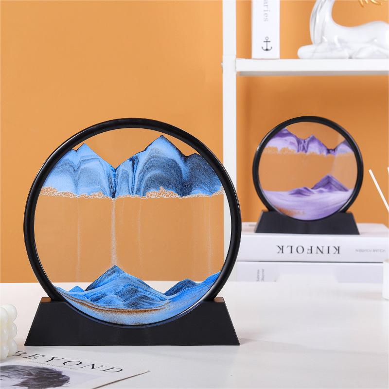 Glass Hourglass with Quicksand – Creative Desk Ornament for Home or Office