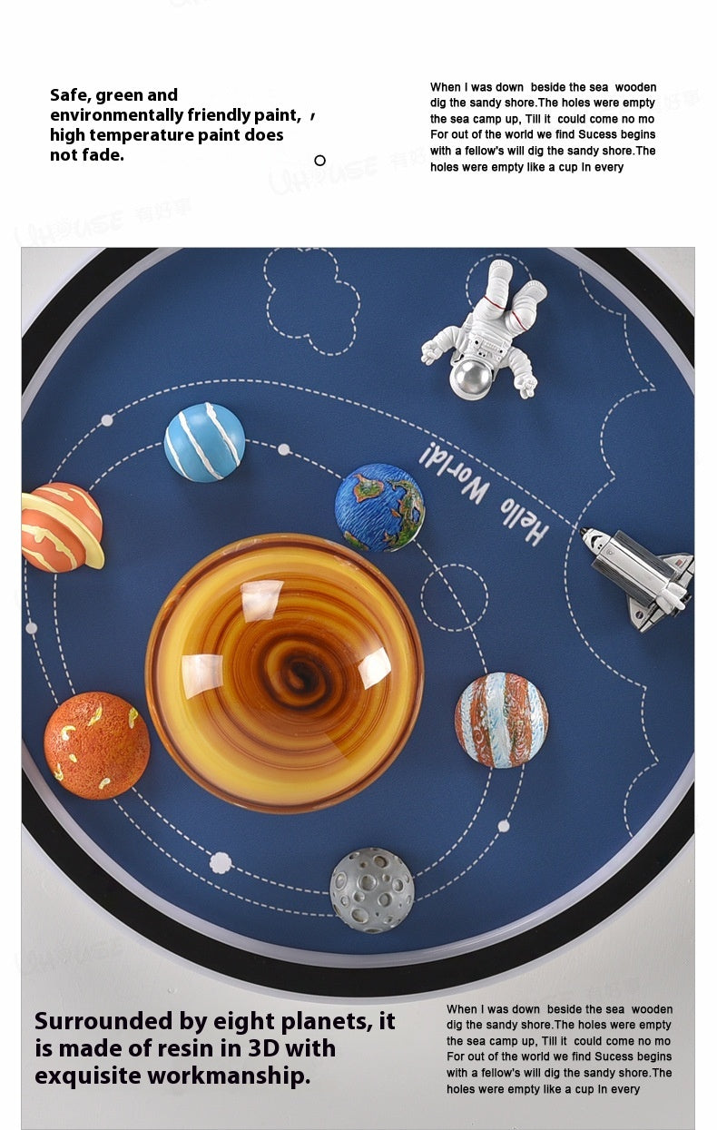 Astronaut & Planet Pendant Lamp – Creative Space Cartoon Hanging LED Light for Kids & Home Decor