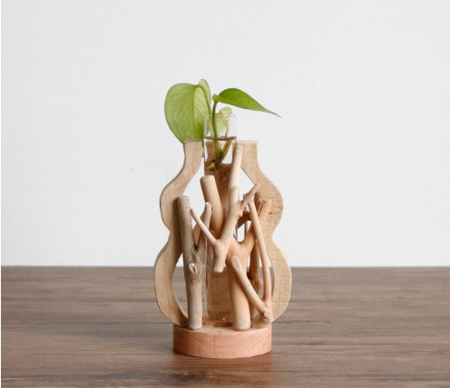 Handcrafted Wooden Vase – Solid Wood Flower Pot for Creative Home Decor