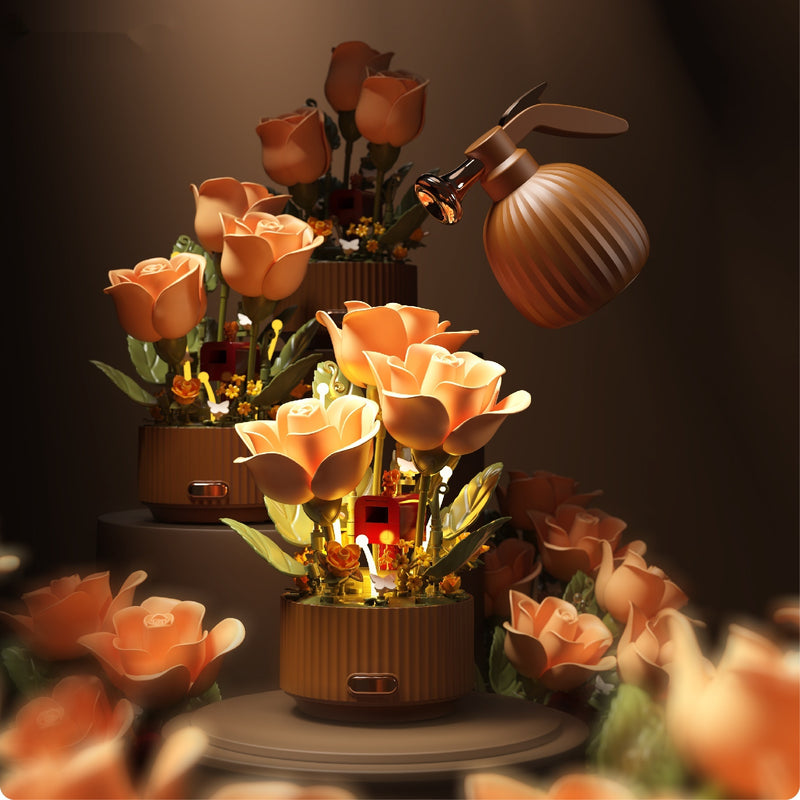 Motion Flower Building Blocks – Preserved Floral Model for Creative Display