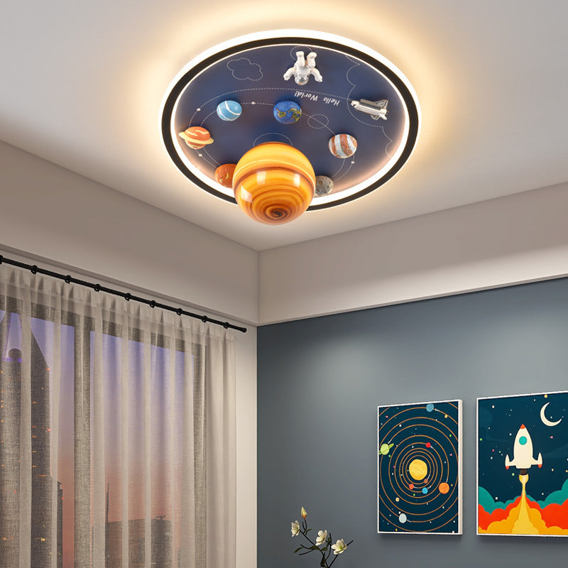 Astronaut & Planet Pendant Lamp – Creative Space Cartoon Hanging LED Light for Kids & Home Decor