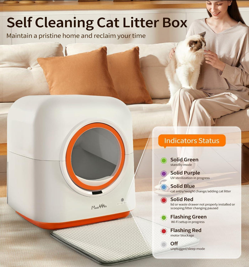Smart Automatic Cat Litter Box 60L – Self-Cleaning System with App Monitoring & Odor Neutralization