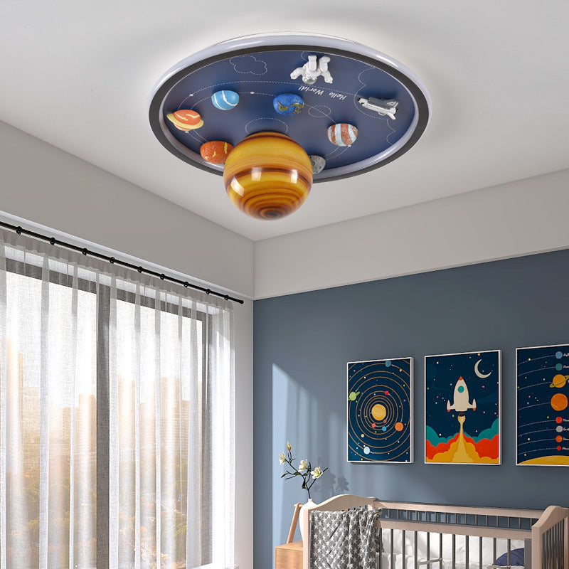 Astronaut & Planet Pendant Lamp – Creative Space Cartoon Hanging LED Light for Kids & Home Decor