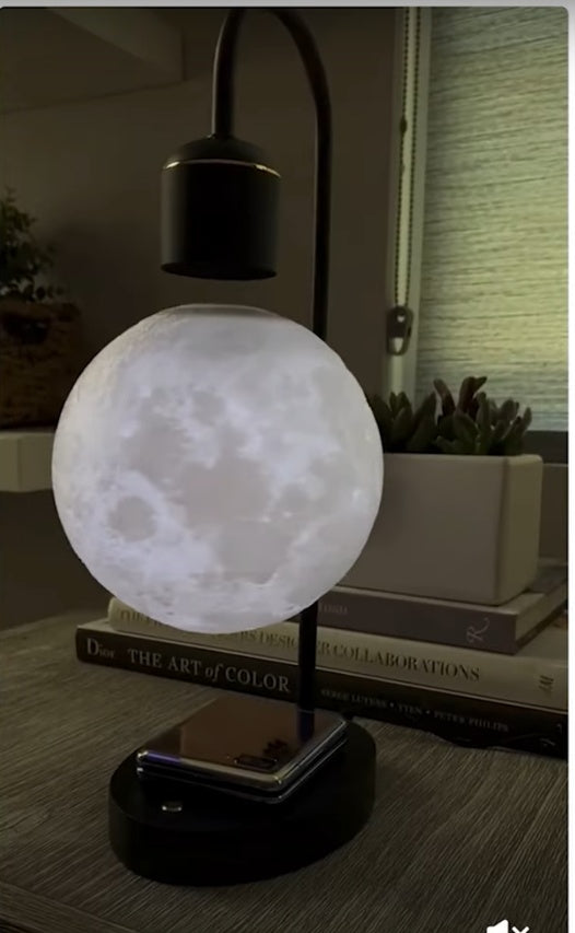 Levitating Moon Lamp with Bluetooth Speaker – Floating 3D Lunar Light, Color-Changing Ambient Decor