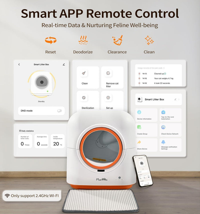 Smart Automatic Cat Litter Box 60L – Self-Cleaning System with App Monitoring & Odor Neutralization