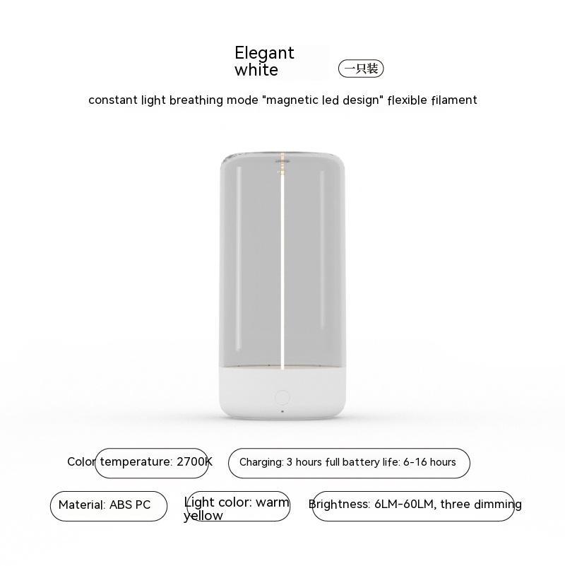 Portable LED Camping Light – USB-C Rechargeable Night Lamp with Transparent, Shock-Resistant Design