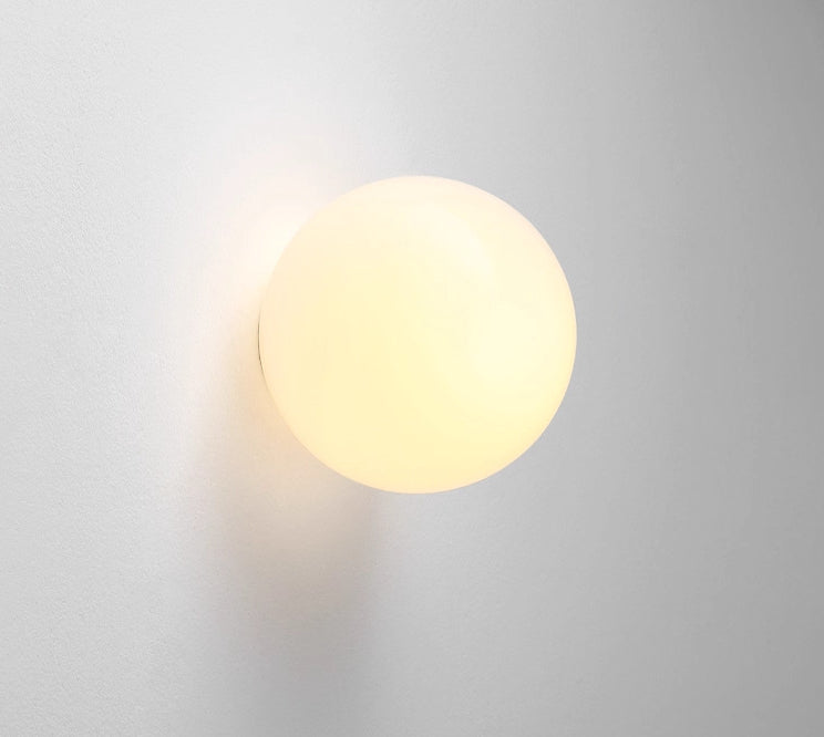 Minimalist Spherical Glass Wall Lamp for Living Room – Modern Background Accent Light