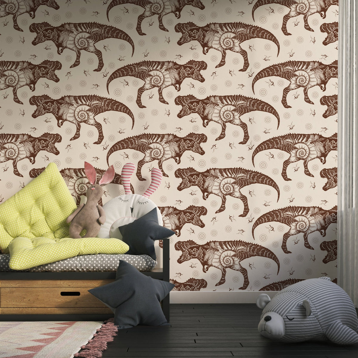 Dinosaur Wallpaper Nursery Wallpaper Peel and stick or Traditional ...
