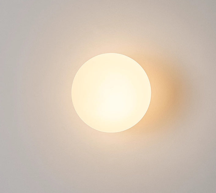 Minimalist Spherical Glass Wall Lamp for Living Room – Modern Background Accent Light