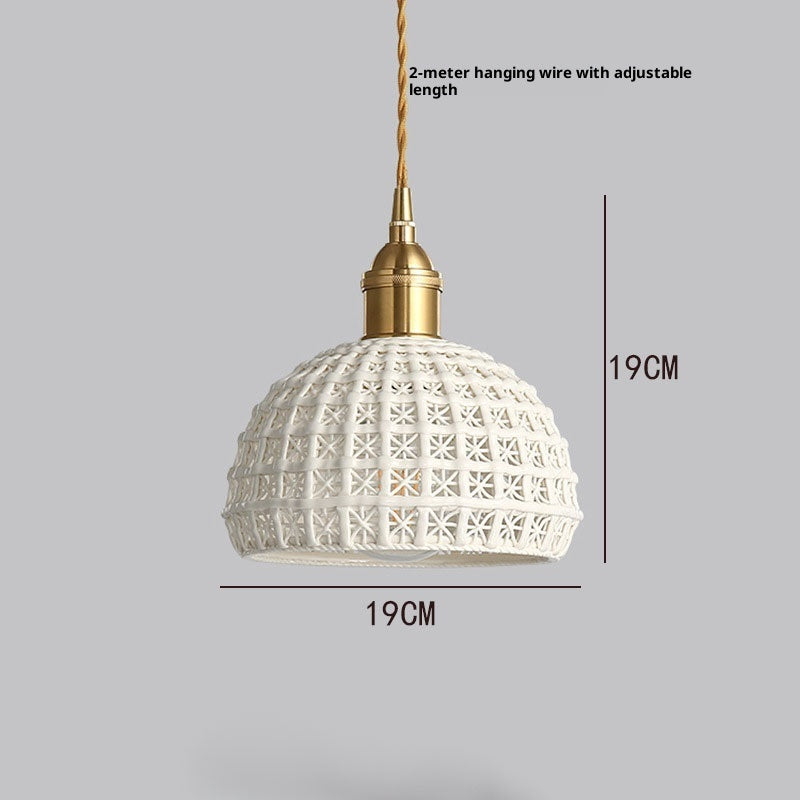 Modern Brass Ceramic Pendant Lamp – Stylish Hanging Light for Bedroom or Living Room