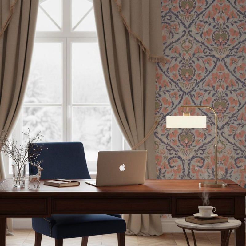 Damask Wallpaper | Floral Wall Mural |  Peel and Stick Removable