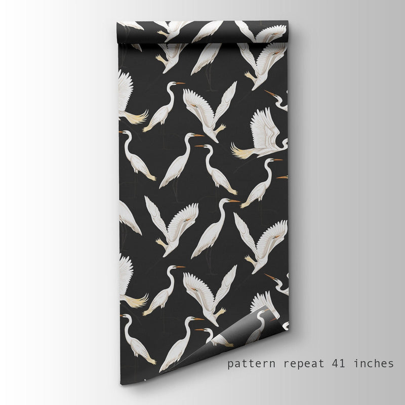 chinoiserie wallpaper peel and stick heron wallpaper crane wall mural