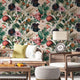 Botanical wallpaper peel and stick, minimal herbs wall mural, removable wallpaper