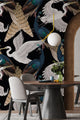 Chinoiserie Birds Wallpaper: Tropical Peel and Stick Wall Mural