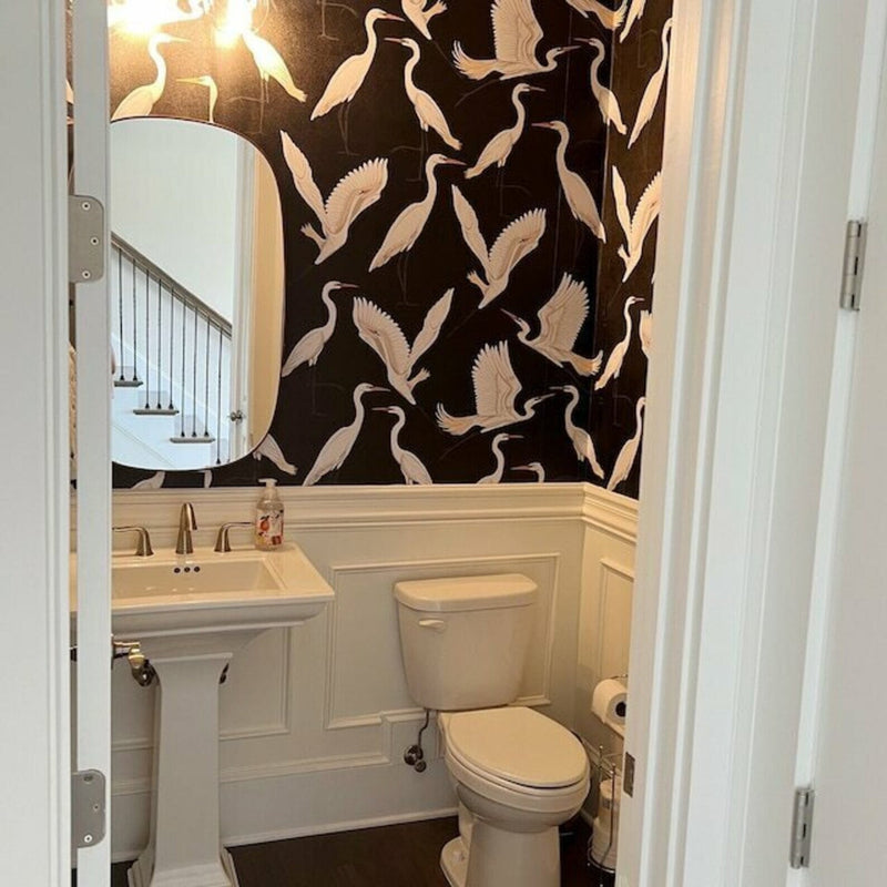 chinoiserie wallpaper peel and stick heron wallpaper crane wall mural