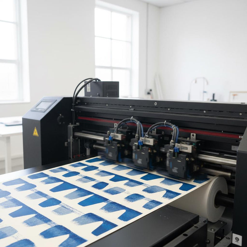 Blue Ikat Wallpaper Peel and Stick | Removable Boho Geometric Wall Decor | Modern Scandinavian Wallpaper