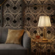 Art Deco Wallpaper | Removable Geometric Fan Wallpaper | Glamorous Statement Wall