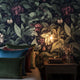 Dark Botanical Wallpaper Peel and Stick | Navy Floral Wallpaper | Moody Vintage Garden Wall Decor