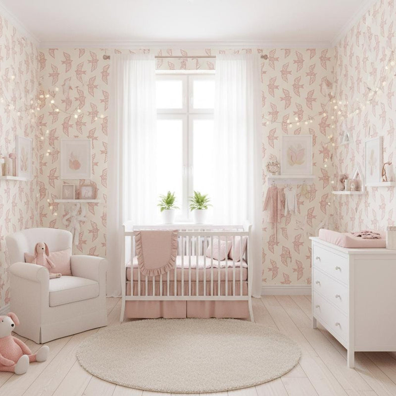 Pink Inspirational Wallpaper Peel and Stick | Motivational Quote Pattern | Nursery Girl Room Decor