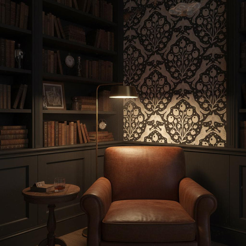 Dark Moody Animal Print Peel and Stick Wallpaper - Removable Mural