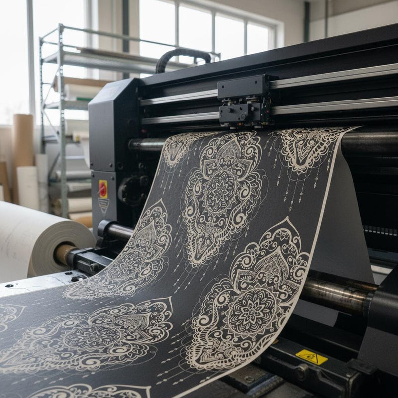 Dark Mandala Wallpaper Peel and Stick | Bohemian Medallion Pattern | Luxury Ornate Wall Decor