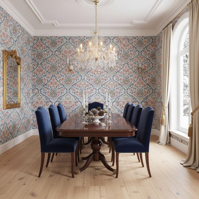 Damask Wallpaper | Floral Wall Mural |  Peel and Stick Removable