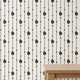 Minimalist Botanical Wallpaper Black White | Modern Leaf Stripe Pattern | Scandinavian Design | Peel and Stick