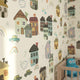 Whimsical Village Wallpaper Kids Room | Colorful Houses Rainbow Nursery | Playful Town Decor | Peel and Stick