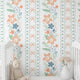 Botanical Stripe Wallpaper | Whimsical Garden Decor | Peel and Stick