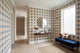 Geometric Wallpaper Peel and Stick | Blue Beige Quatrefoil Star Pattern | Modern Removable Wall Paper