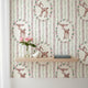 Deer Wallpaper | Woodland Nursery Wall Mural | Pink Floral Wreath Baby Room Decor | Peel and Stick Removable Wallpaper