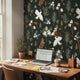Botanical Wallpaper Moody Garden Decor | Peel and Stick Removable Wallpaper