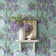 Wisteria birds wallpaper | sage blue purple botanical | nursery bedroom living room | peel and stick removable wallpaper
