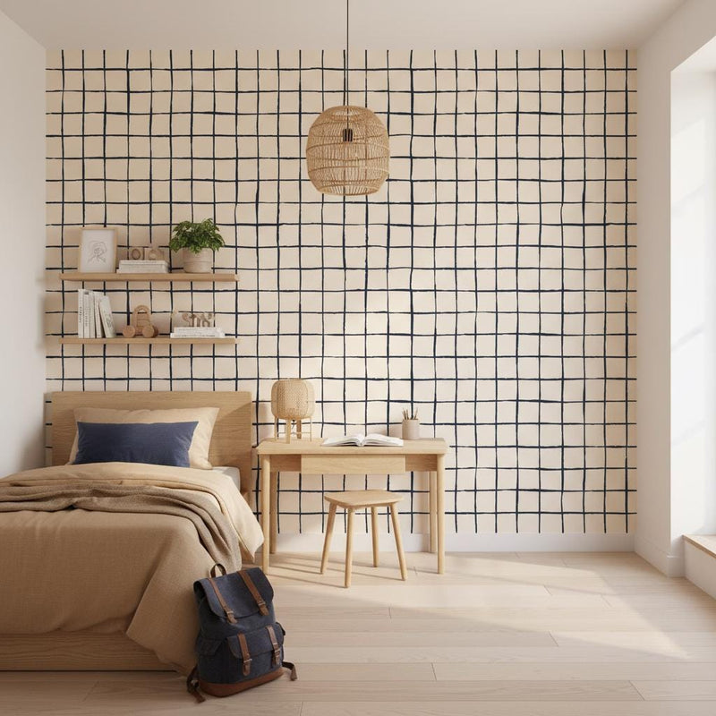 Gingham Wallpaper Hand-Drawn Plaid