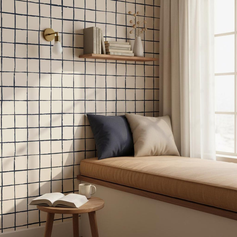 Gingham Wallpaper Hand-Drawn Plaid