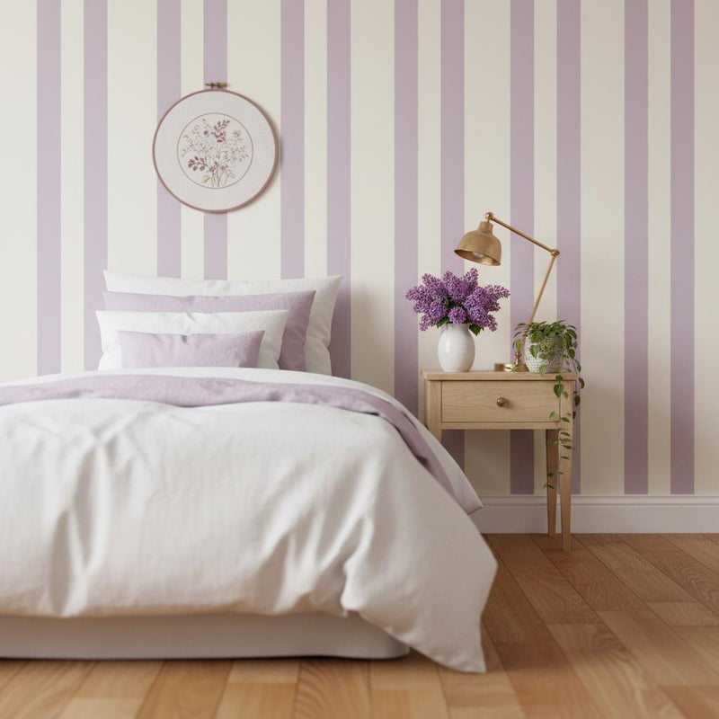 Lavender stripe peel and stick wallpaper Peel and Stick or Traditional