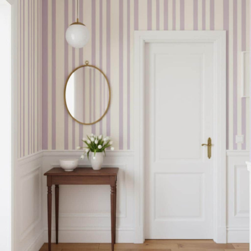 Lavender stripe peel and stick wallpaper Peel and Stick or Traditional