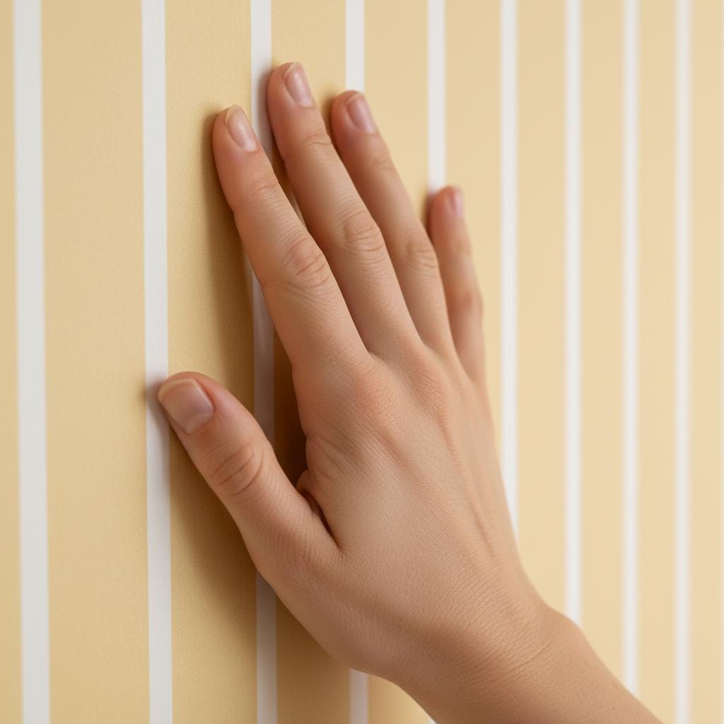 Yellow stripe peel and stick wallpaper | removable vertical stripes wall decor | nursery