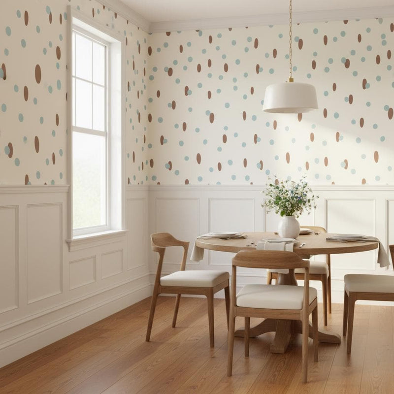 Polka dot  wallpaper nursery kids room decor