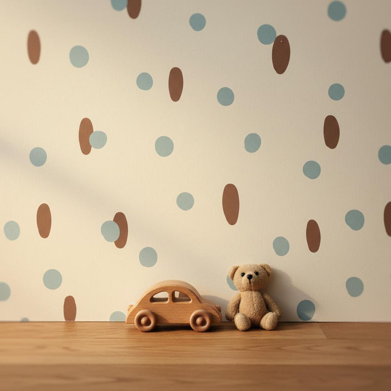 Polka dot  wallpaper nursery kids room decor