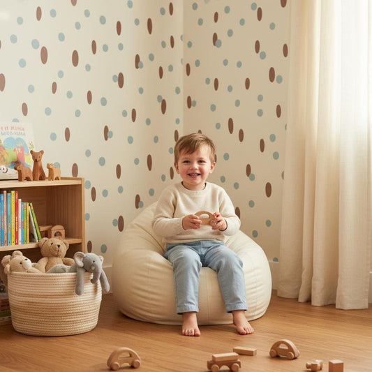 Polka dot  wallpaper nursery kids room decor